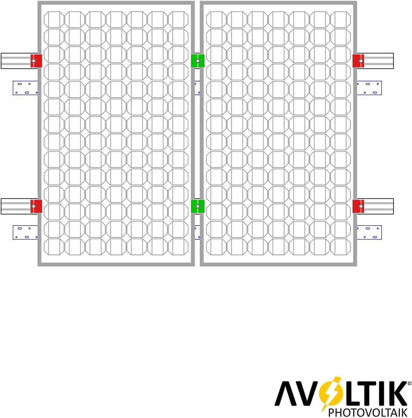Avoltik Stockschrauben Blechdach Montageset für 1-4 Solarmodule, Klemmen in Silber oder Schwarz