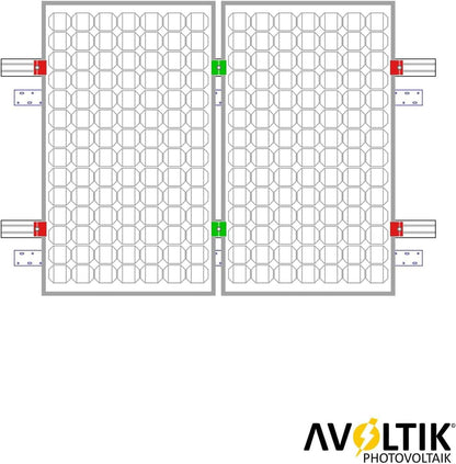Avoltik Stockschrauben Blechdach Montageset für 1-4 Solarmodule, Klemmen in Silber oder Schwarz