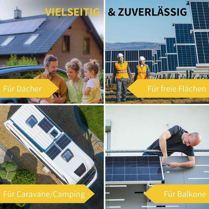 Avoltik Stockschrauben Blechdach Montageset für 1-4 Solarmodule, Klemmen in Silber oder Schwarz