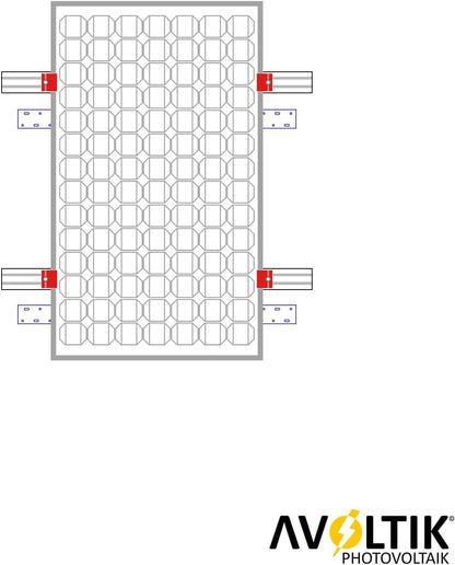 Avoltik Stockschrauben Blechdach Montageset für 1-4 Solarmodule, Klemmen in Silber oder Schwarz