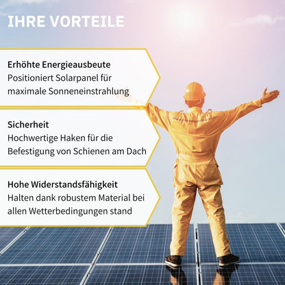 Avoltik Solarpanel Ziegeldach Befestigung Montageset/ Montagesystem für Panele von 30-40mm