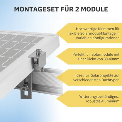 Avoltik Solarpanel Ziegeldach Befestigung Montageset/ Montagesystem für Panele von 30-40mm