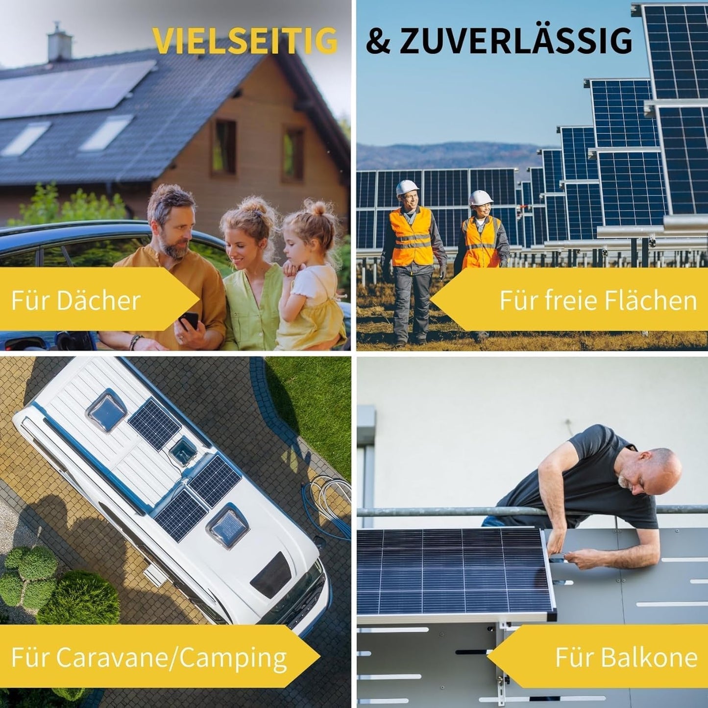 Avoltik Solarpanel Ziegeldach Befestigung Montageset/ Montagesystem für Panele von 30-40mm