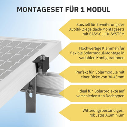 Avoltik Halterung Ziegeldach Montageset für Solarmodule 30-40 mm dicke schwarz Edelstahl Haken