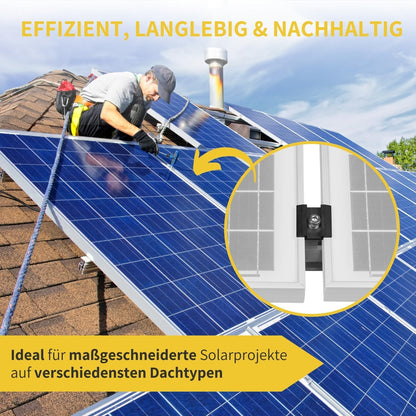 Avoltik Halterung Ziegeldach Montageset für Solarmodule 30-40 mm dicke schwarz Edelstahl Haken