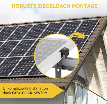 Avoltik Halterung Ziegeldach Montageset für Solarmodule 30-40 mm dicke schwarz Edelstahl Haken
