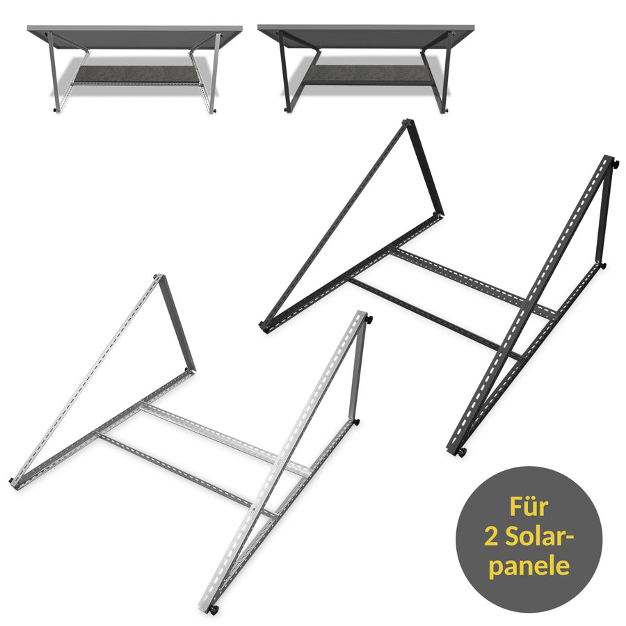 Avoltik 2er Set Solarpanel Halterung Solarmodul Flachdach 114 cm in Silber oder Schwarz