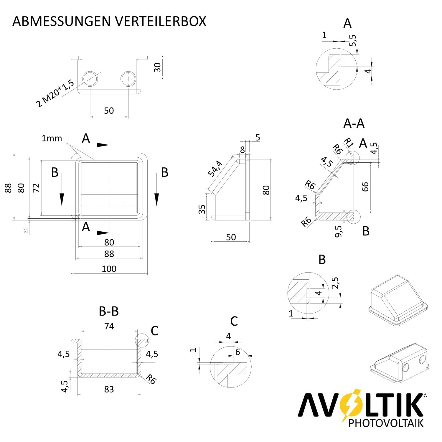 Avoltik Solarpanel-Halterung – ABS-Eckhalterung Mit Kabelführung Für Wohnmobil, Dach & Boot