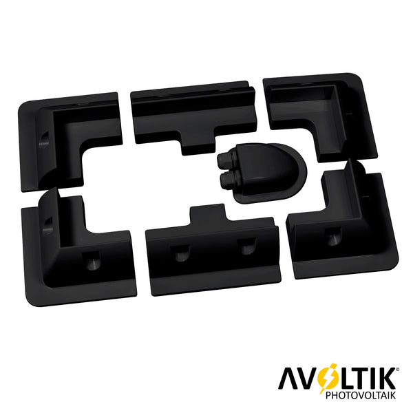 Avoltik 7er Set ABS Solarmodul Eck Halterung verstellbar Dach Befestigung Montage in schwarz