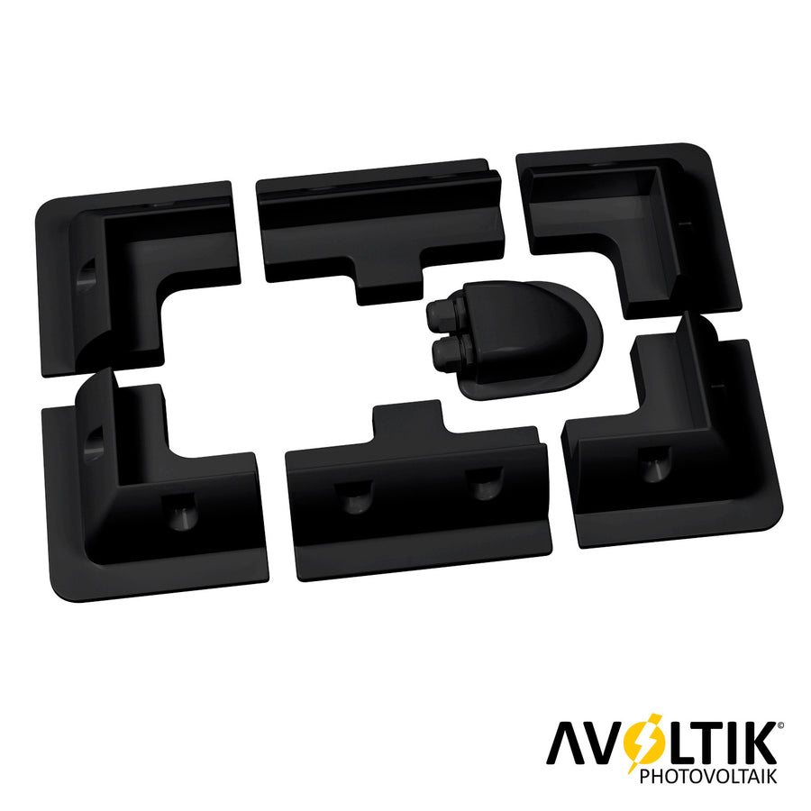 Avoltik 7er Set ABS Solarmodul Eck Halterung verstellbar Dach Befestigung Montage in schwarz