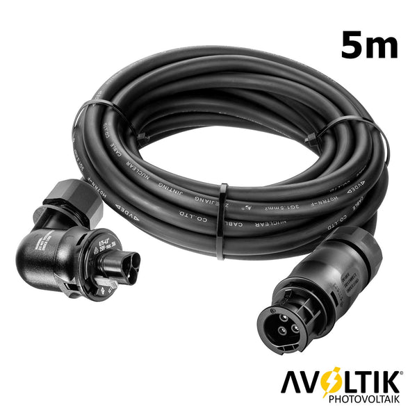 Avoltik Anschluss-Set 5 Meter mit Betteri-Kupplung und gewinkeltem Wieland Stecker