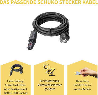 Avoltik Anschlusskabel LY01 Deye auf Schuko: Produkthinweise