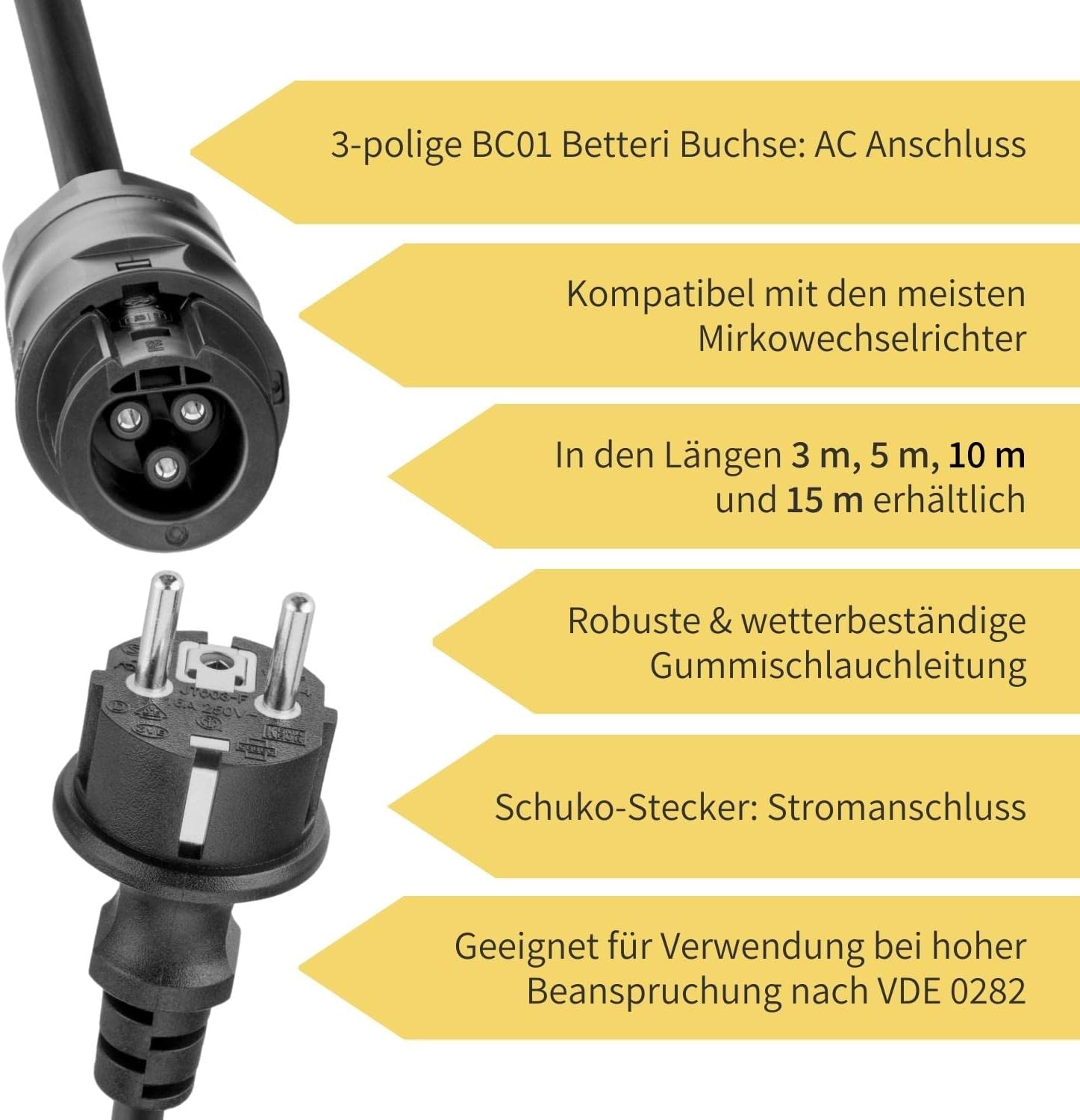 Avoltik BC01 auf Schuko Anschlusskabel für PV-Anlage Produktinformationen