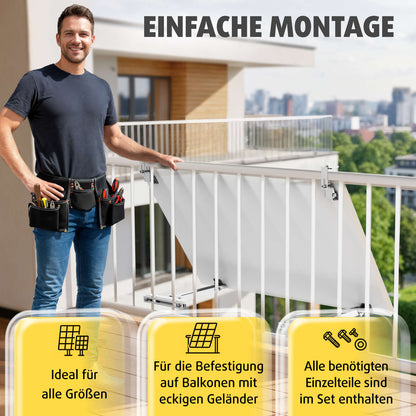 Avoltik Balkonkraftwerk Halterung Balkon für alle Solarpanel-Größen für eckige Geländer