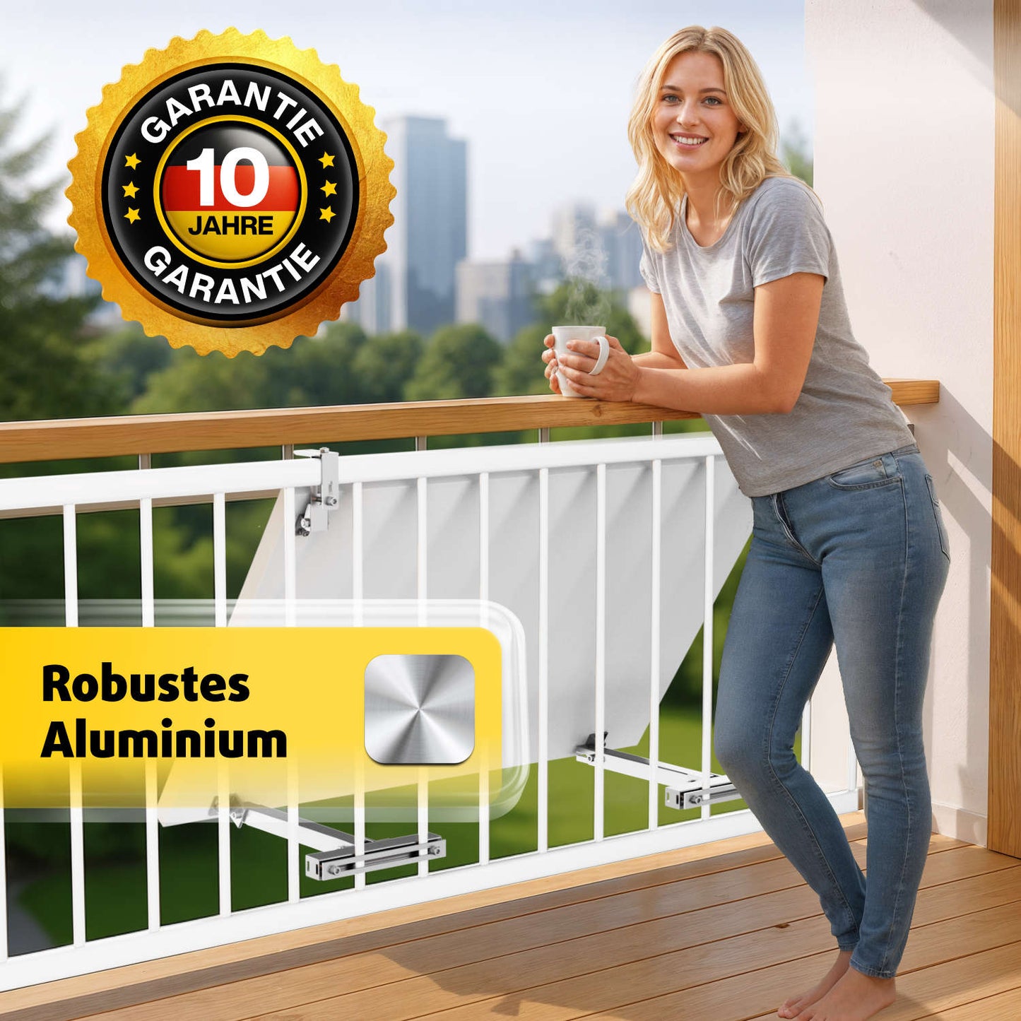 Avoltik Balkonkraftwerk Halterung Balkon für alle Solarpanel-Größen für eckige Geländer