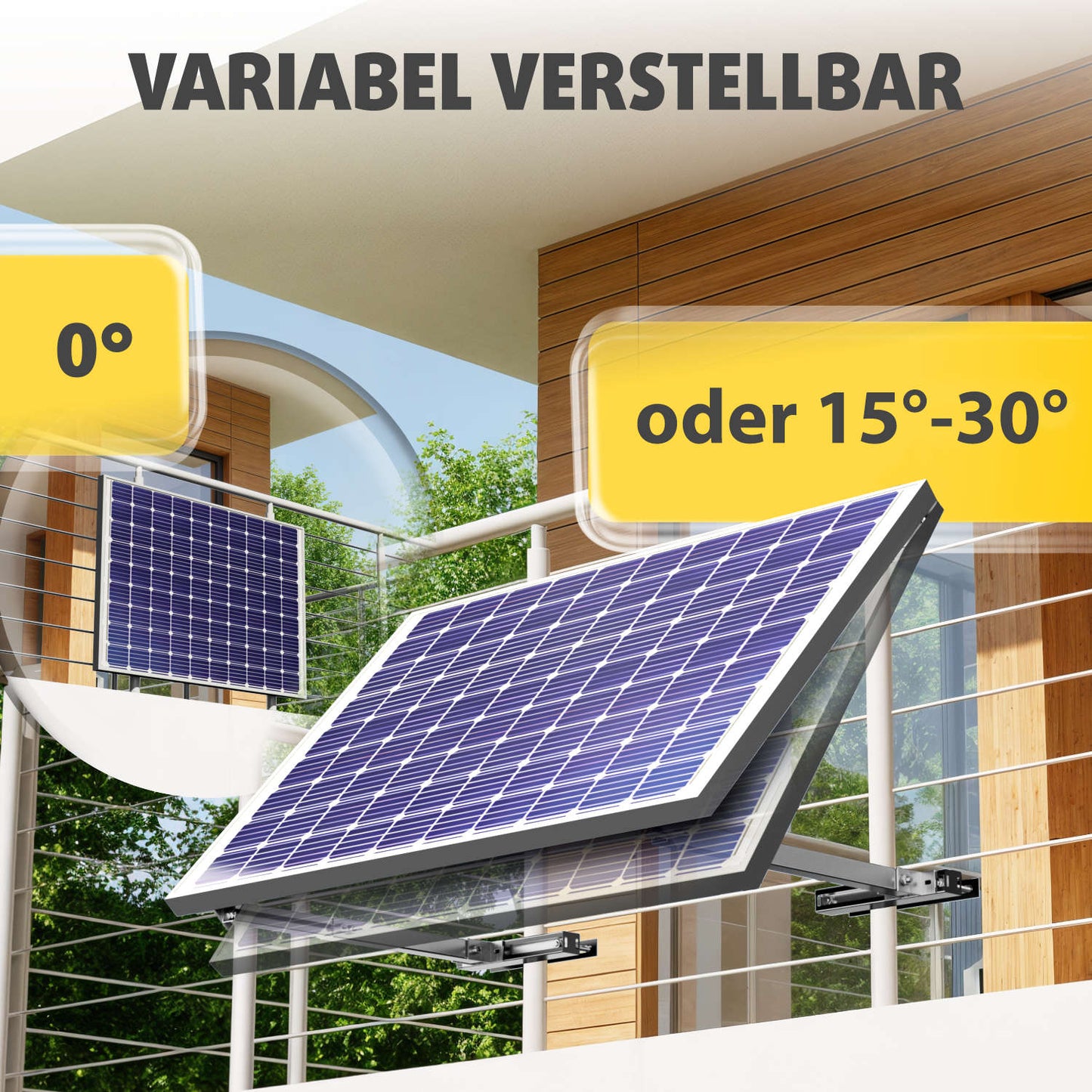 Avoltik Balkonkraftwerk Halterung Balkon für alle Solarpanel-Größen für eckige Geländer