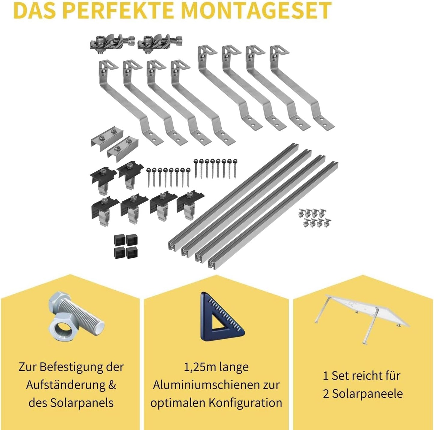 Avoltik Biberschwanz Montageset für 2  Paneele in Schwarz: Das Perfekte Montageset