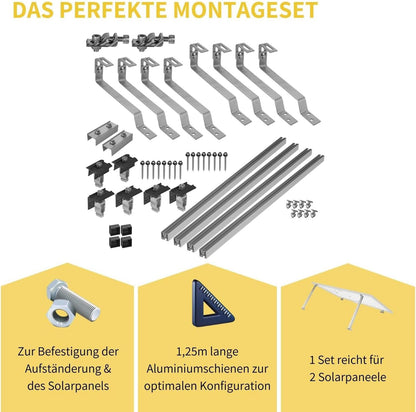 Avoltik Biberschwanz Montageset für 2  Paneele in Schwarz: Das Perfekte Montageset