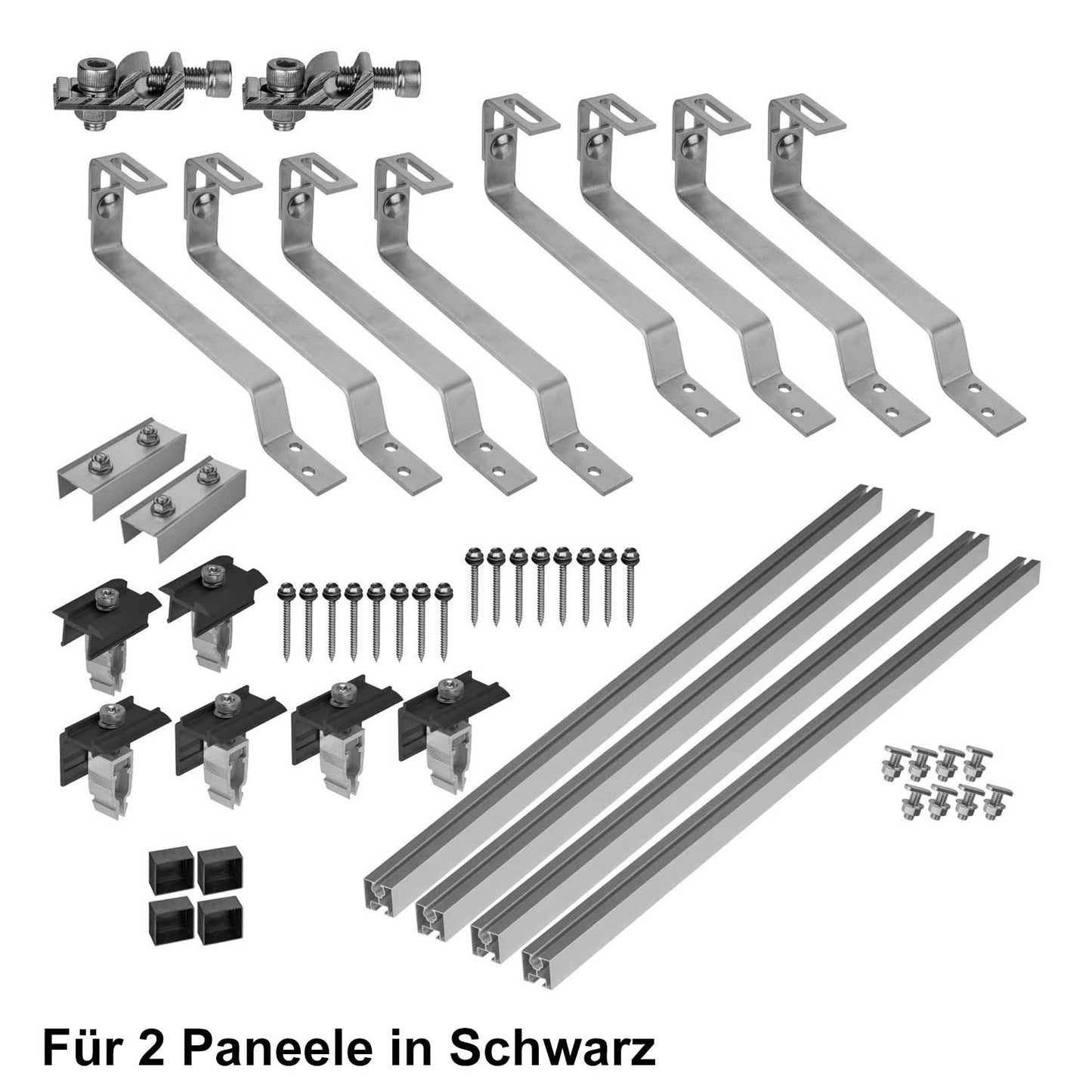Avoltik Biberschwanz Montageset für 2  Paneele in Schwarz Produktbild