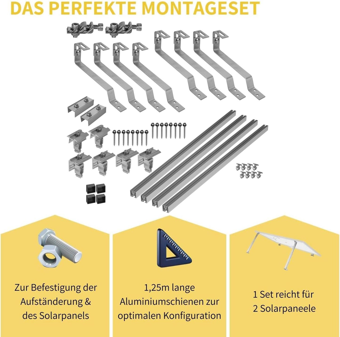 Avoltik Biberschwanz Montageset für 2  Paneele in Silber: Das Perfekte Montageset
