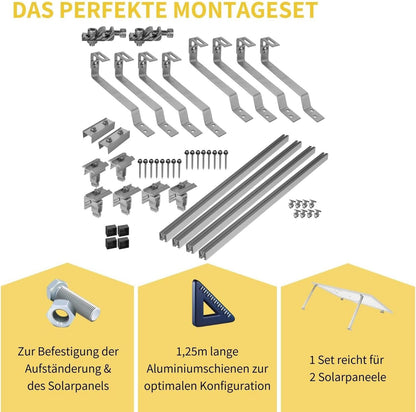 Avoltik Biberschwanz Montageset für 2  Paneele in Silber: Das Perfekte Montageset