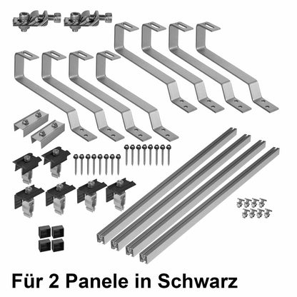 Avoltik Biberschwanz Montageset für 2 Paneele in Schwarz Produktbild