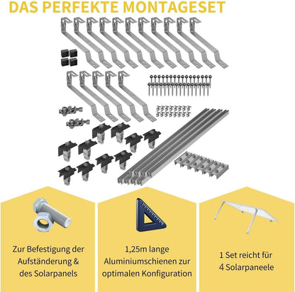 Avoltik Biberschwanz Montageset für 4  Paneele in Schwarz: Das Perfekte Montageset