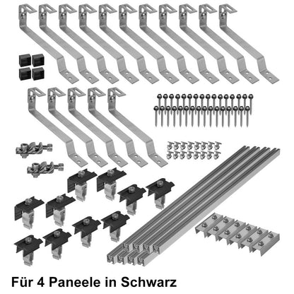 Avoltik Biberschwanz Montageset für 4  Paneele in Schwarz Produktbild