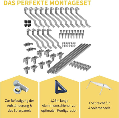 Avoltik Biberschwanz Montageset für 4  Paneele in Silber: Das Perfekte Montageset