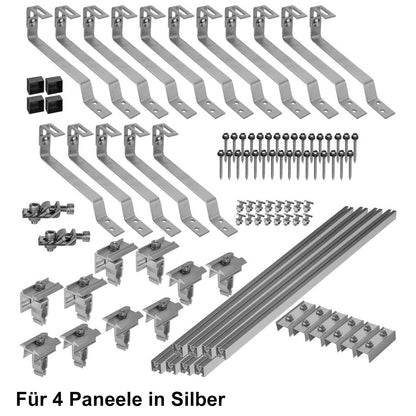 Avoltik Biberschwanz Montageset für 4  Paneele in Silber Produktbild
