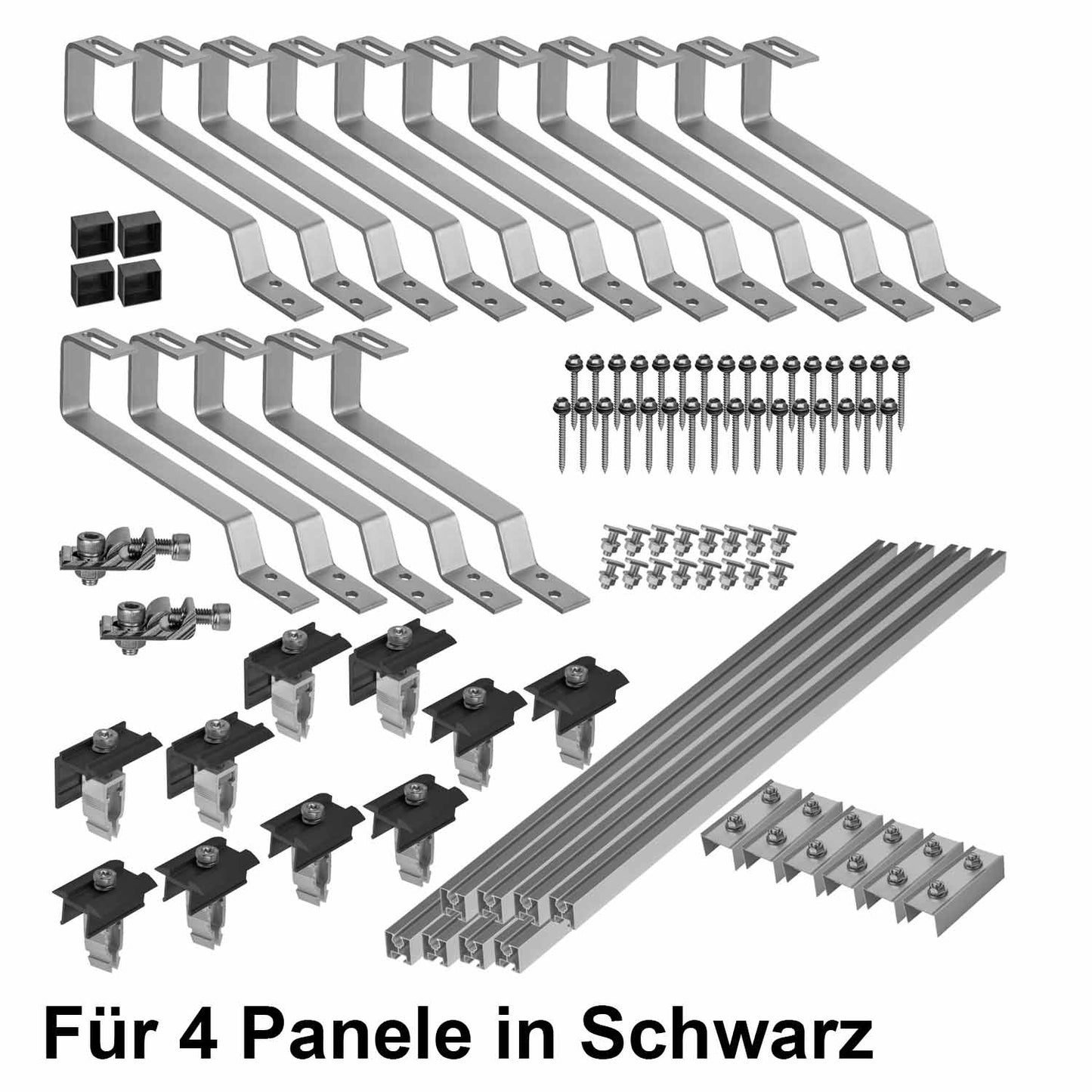 Avoltik Biberschwanz Montageset für 4 Paneele in Schwarz Produktbild