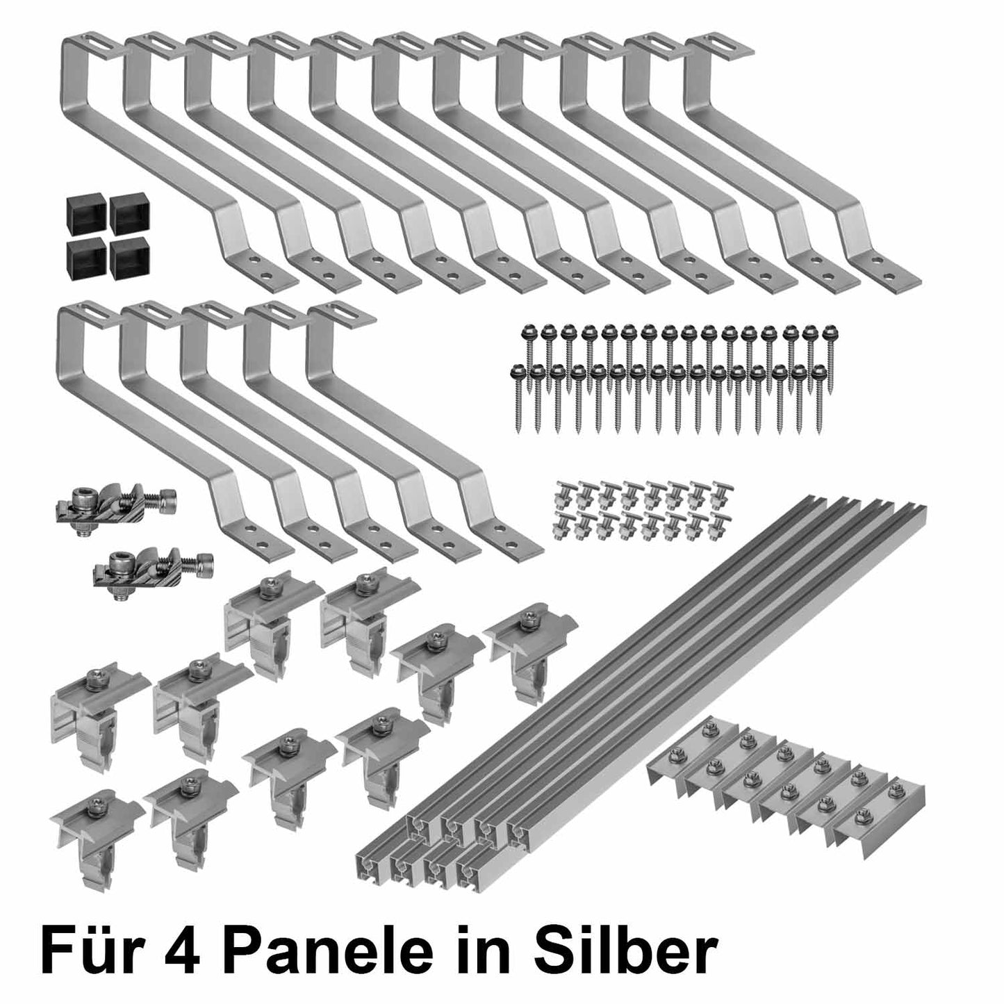 Avoltik Biberschwanz Montageset für 4 Paneele in Silber Produktbild