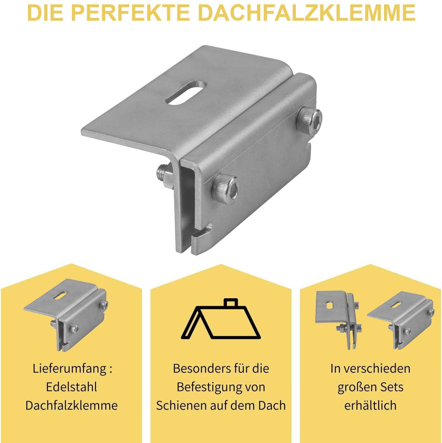 Avoltik Dachfalzklemme/ Edelstahl 1.4301 Produktinformationen