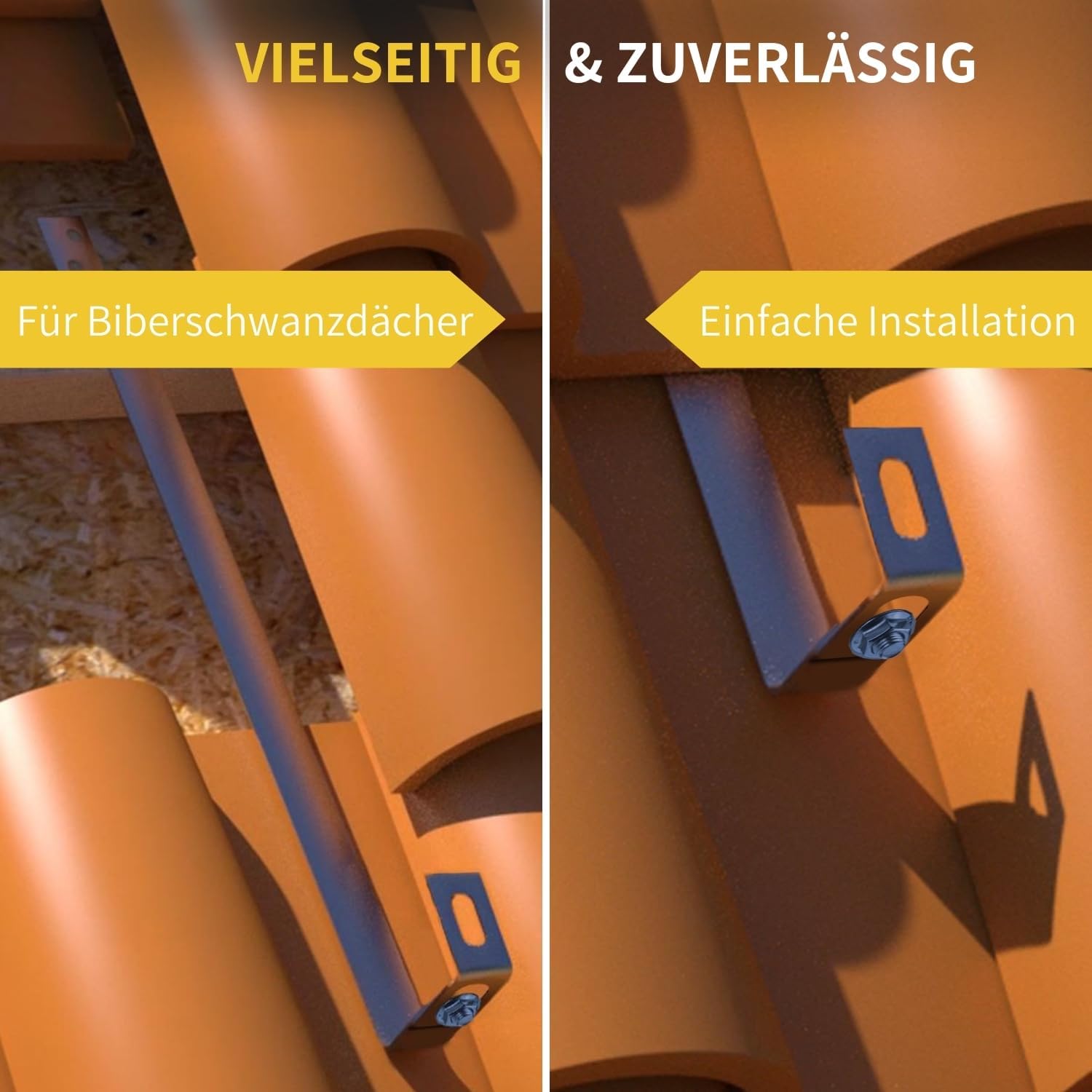 Avoltik Dachhaken Biberschwanz höhenverstellbar aus rostfreiem Edelstahl. Vielseitig und Zuverlässig. Für Biberschwanzdächer.