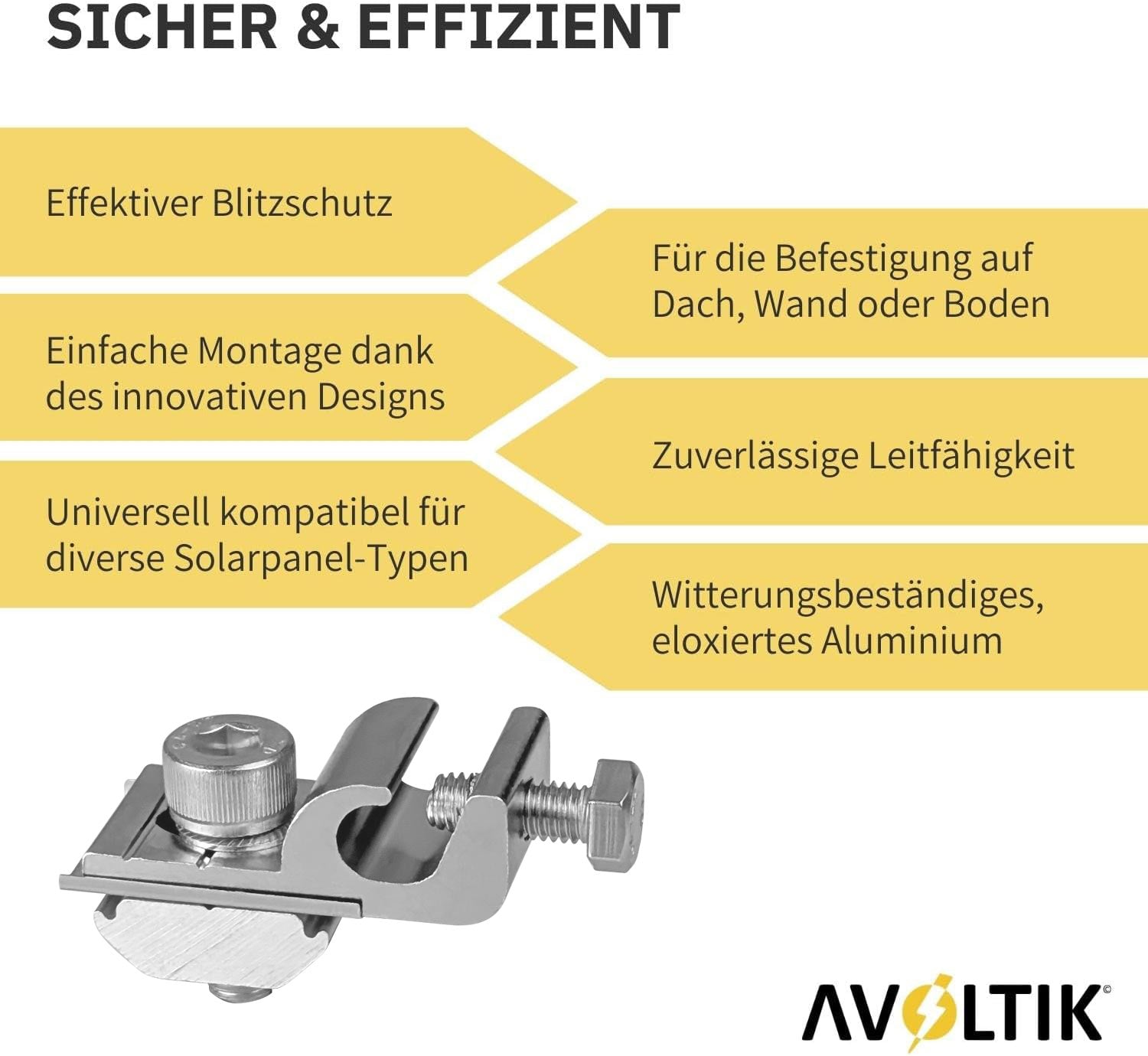 Avoltik Erdungsklemme: Sicher & Effizient. Produkthinweise