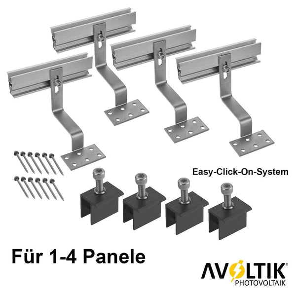 Avoltik Halterung Ziegeldach Montageset für Solarmodule 30-40 mm dicke schwarz Edelstahl Haken