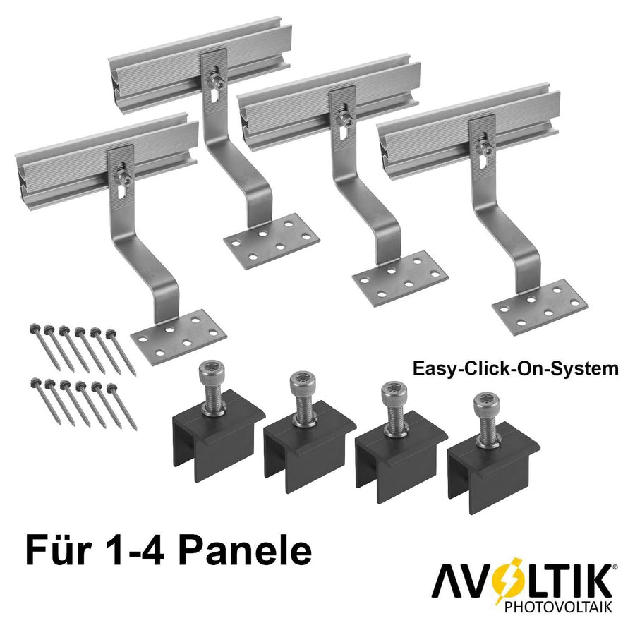 Avoltik Halterung Ziegeldach Montageset für Solarmodule 30-40 mm dicke schwarz Edelstahl Haken
