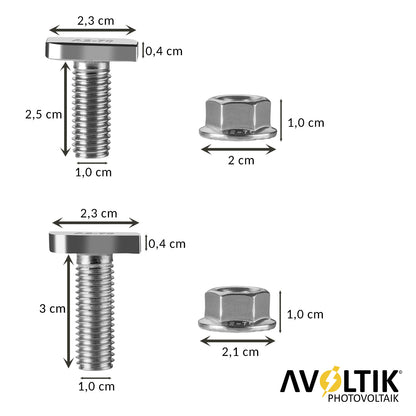Avoltik Hammerkopfschraube  M10 25mm und 30mm Bemaßung