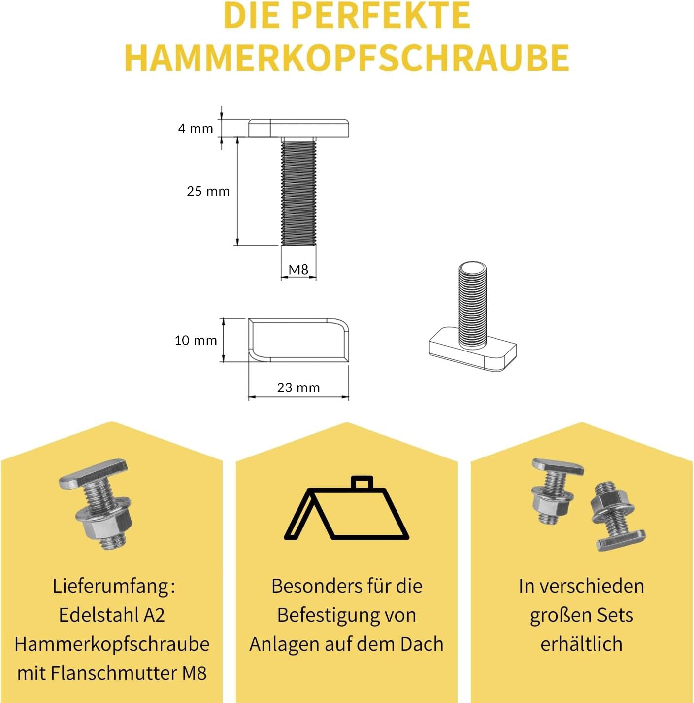 Avoltik Hammerkopfschraube  M8 25mm Produkthinweise