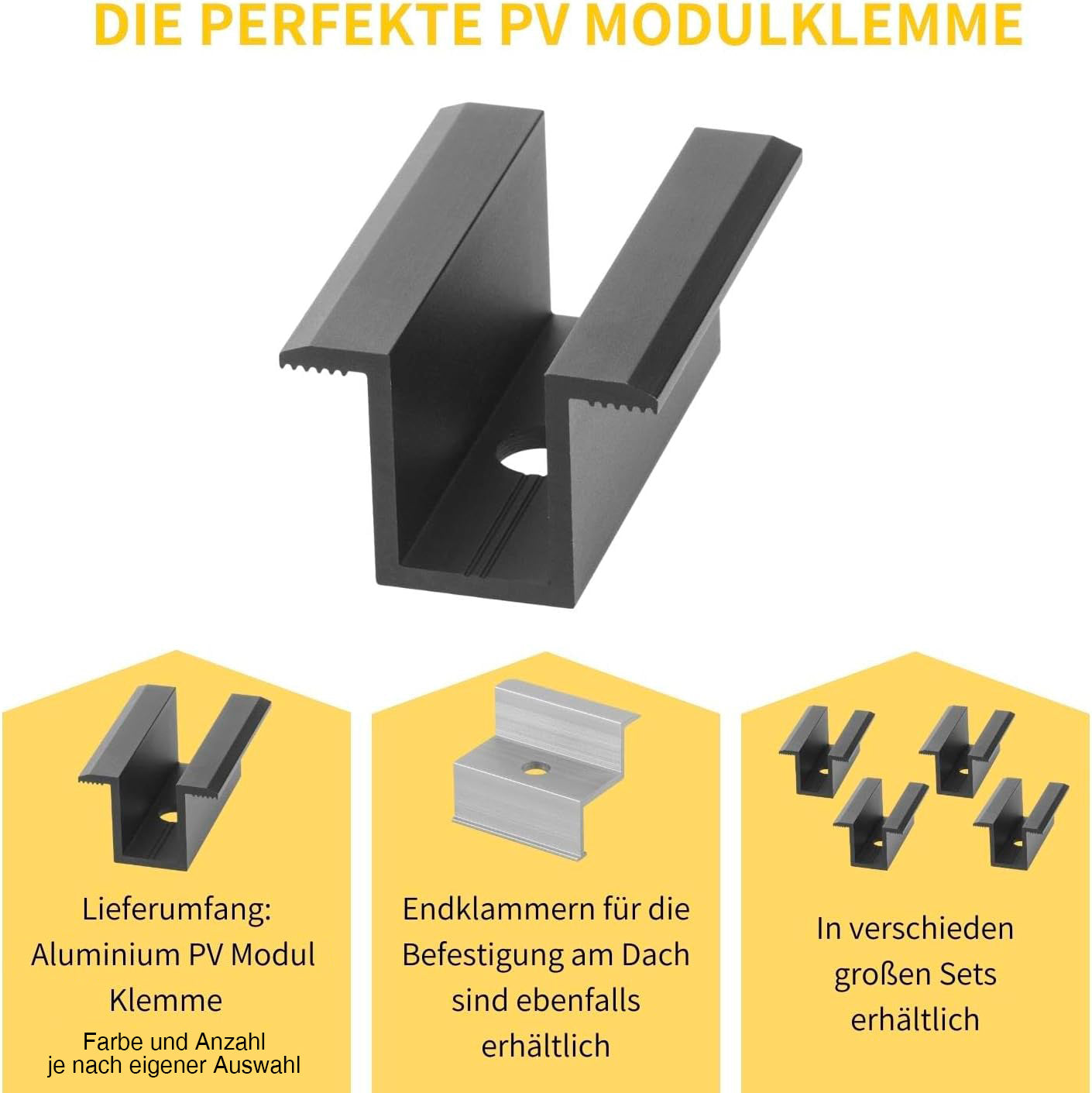 Avoltik Mittelklemme 25 - 40 mm in Silber oder Schwarz Lieferumfang, Produkthinweise