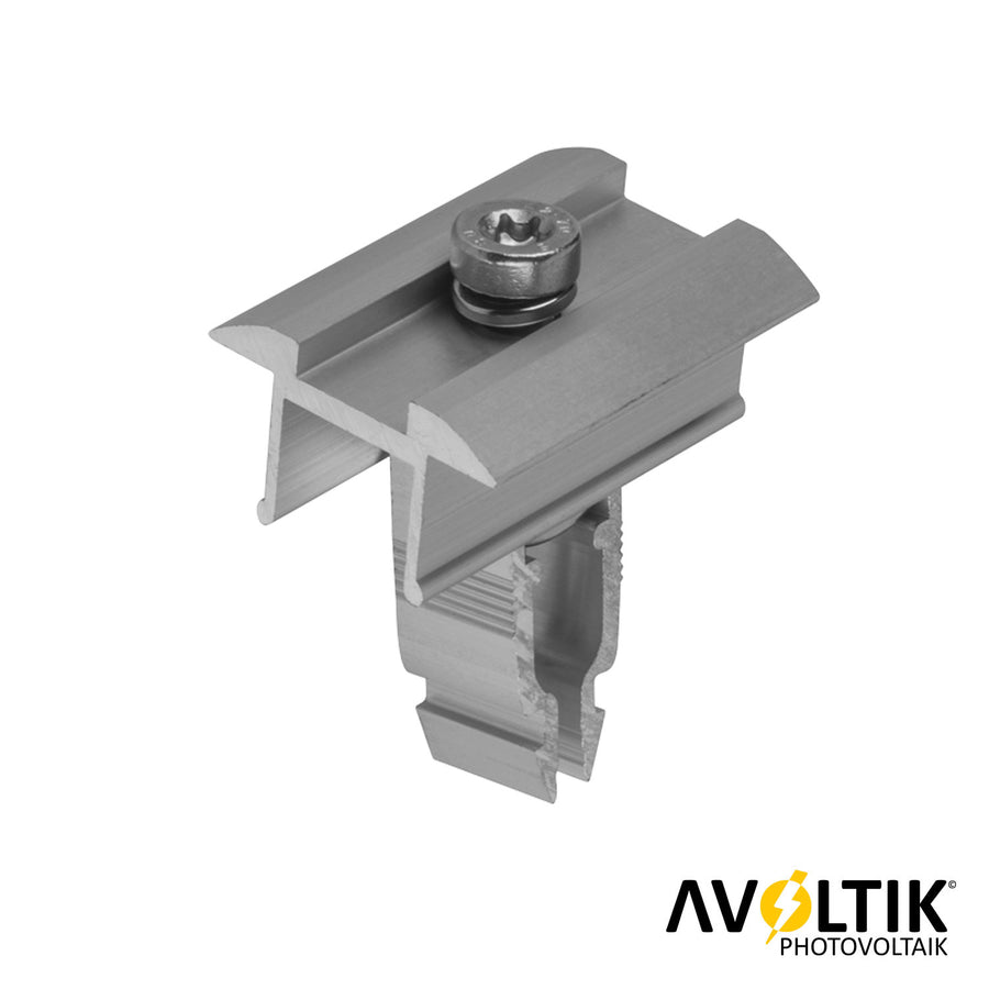 Avoltik Mittelklemme Silber Easy-Click für das Avoltik Ziegeldachset  30-45 mm