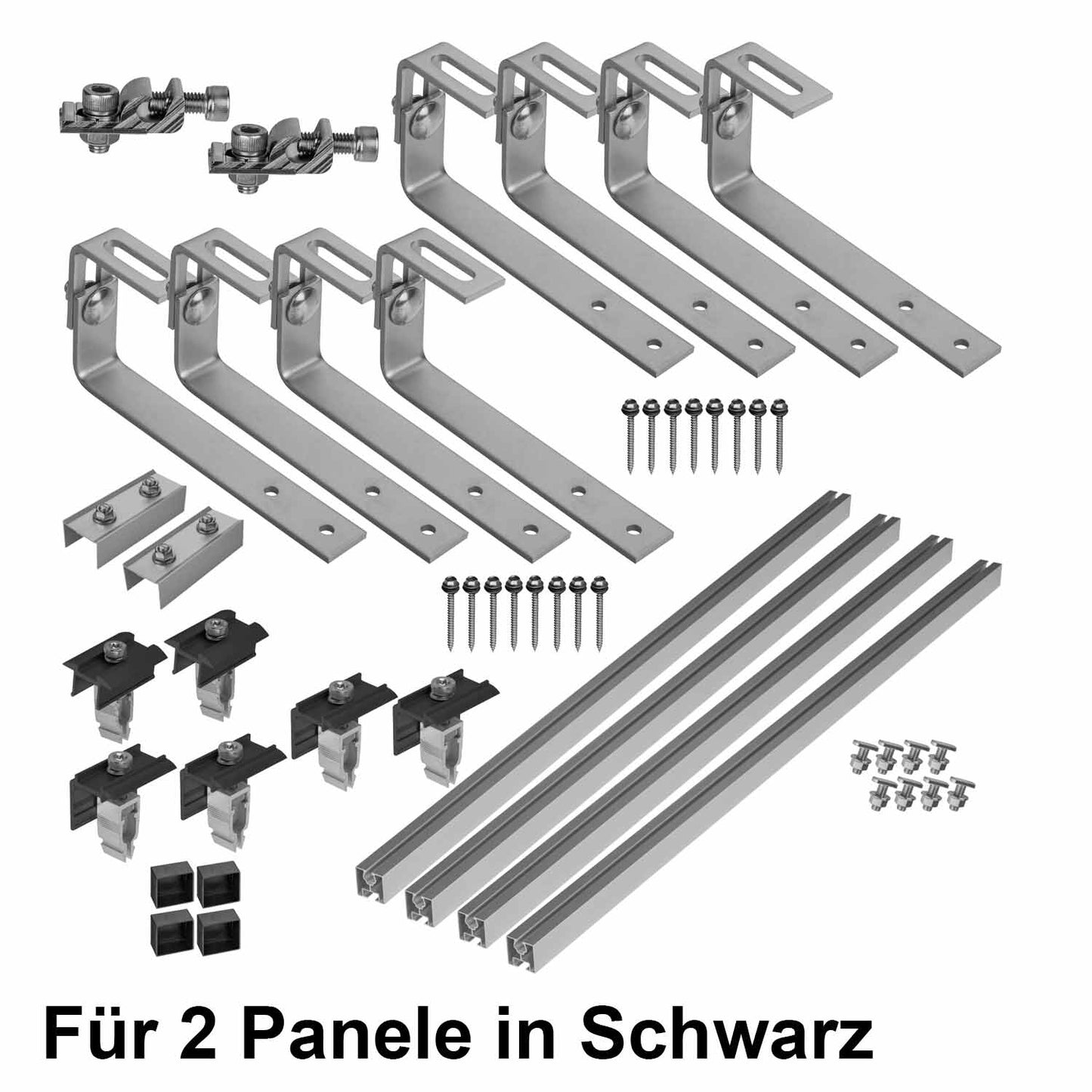 Avoltik Montageset Bitumendach für 2 Paneele in Schwarz Produktbild