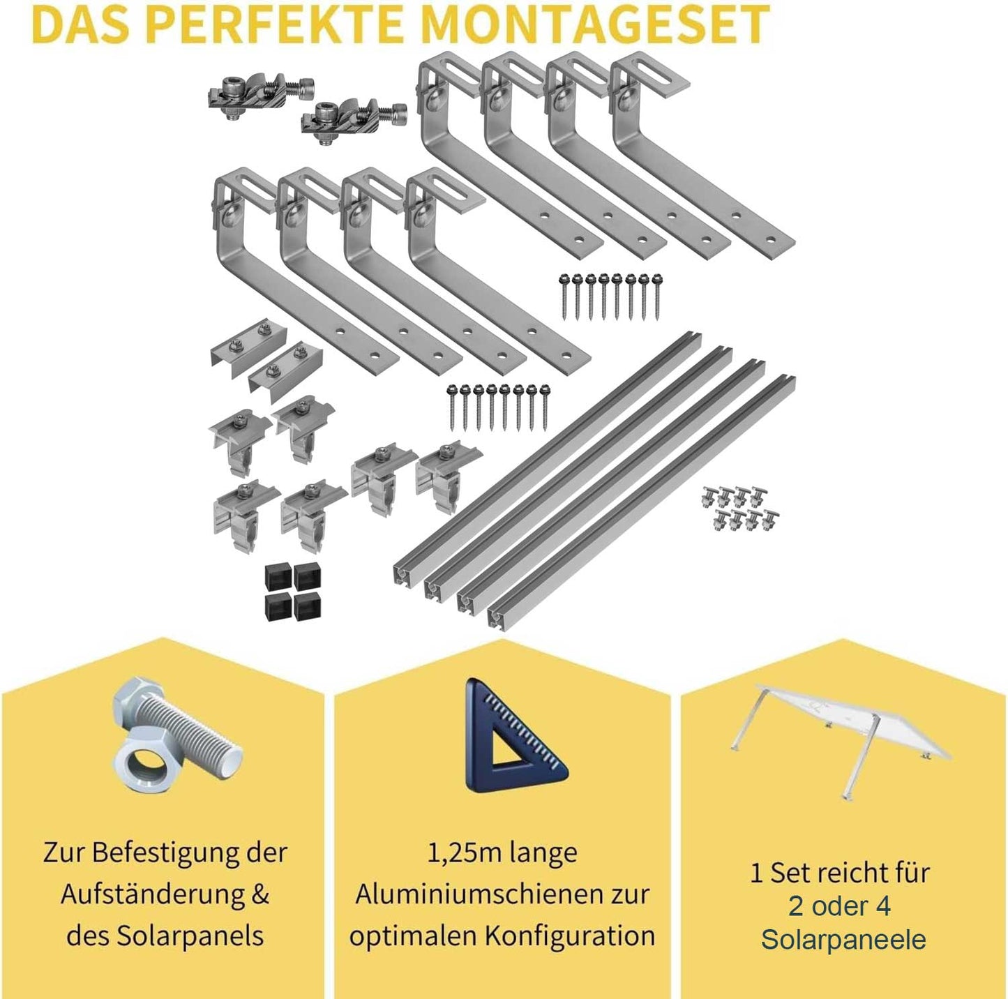 Avoltik Montageset Bitumendach für 2 oder 4 Paneele in Silber oder Schwarz: Das Perfekte Montageset