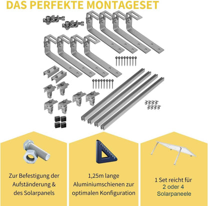 Avoltik Montageset Bitumendach für 2 oder 4 Paneele in Silber oder Schwarz: Das Perfekte Montageset