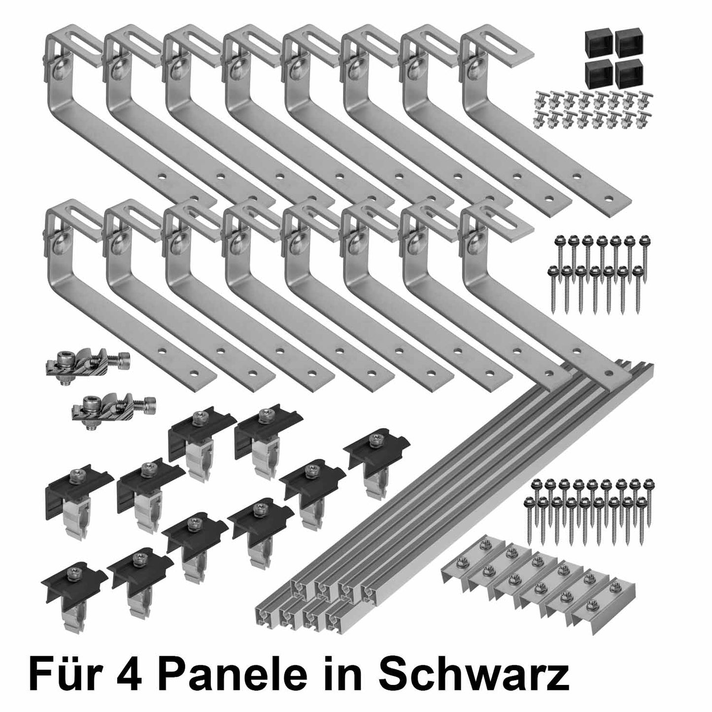 Avoltik Montageset Bitumendach für 4 Paneele in Schwarz Produktbild