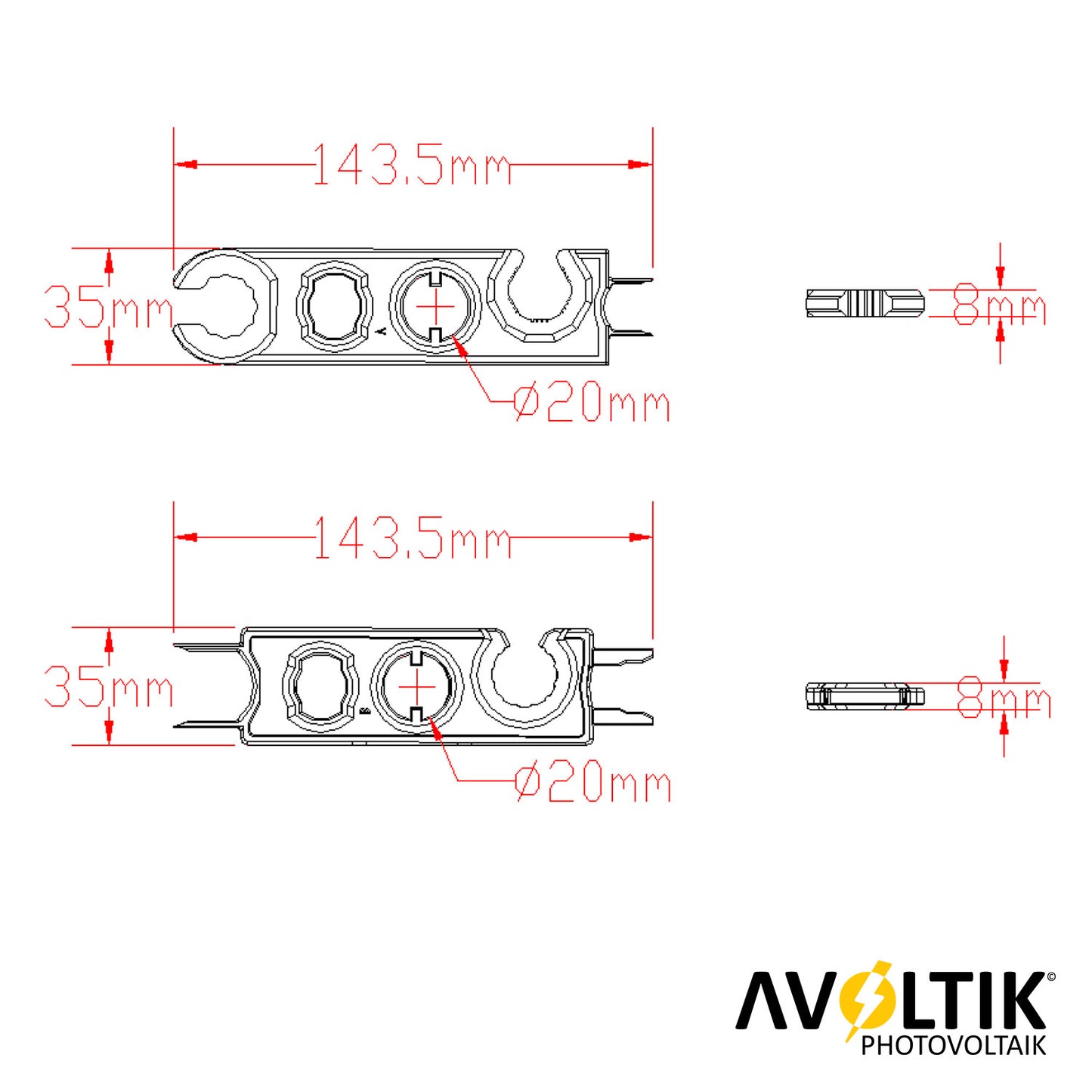 Avoltik Montagewerkzeug für MC4 Stecker Universalwerkzeug Montage, 2 Stück Bemaßung Details