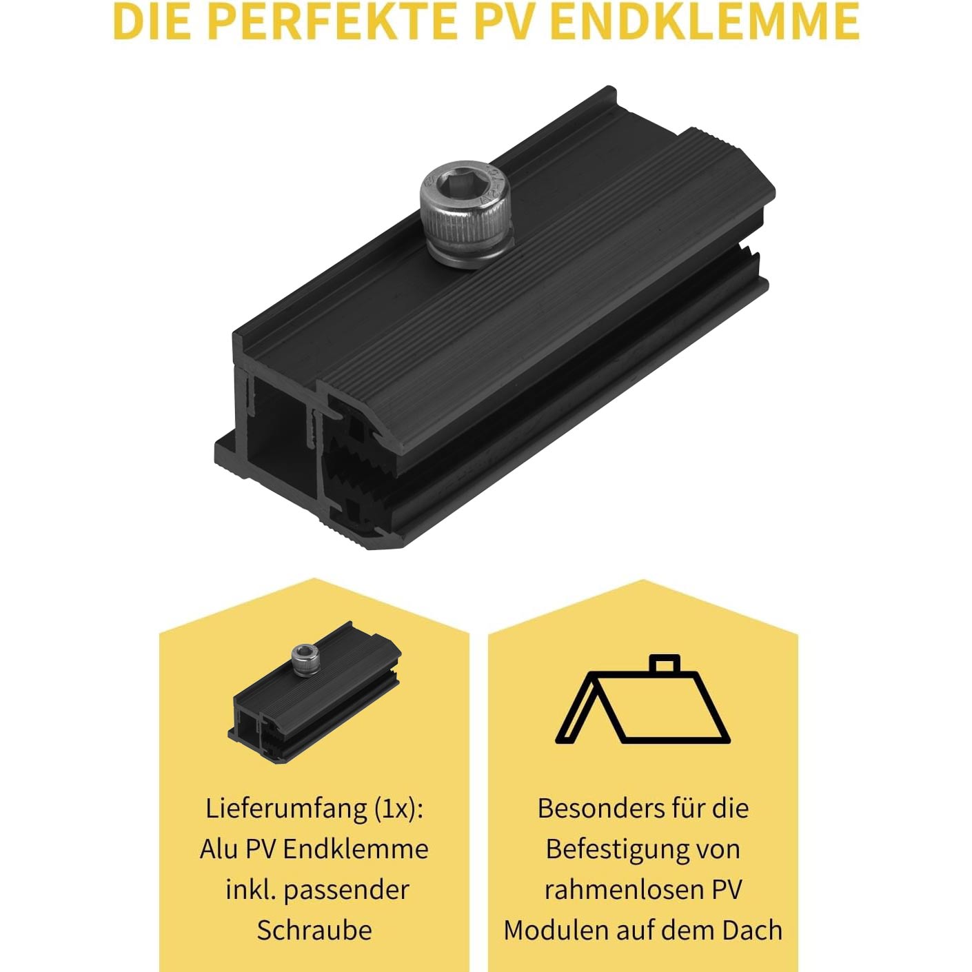 Avoltik Photovoltaik ALU Laminatklemme Endklemme für Dünnschichtmodule Schwarz: Die Perfekte PV Endklemme