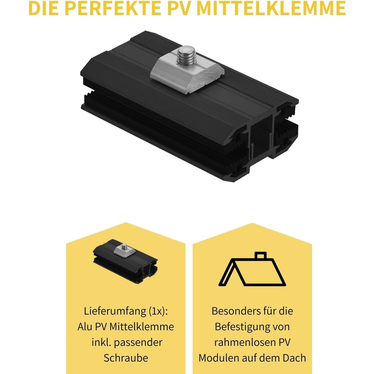 Avoltik Photovoltaik ALU Laminatklemme Mittelklemme für Dünnschichtmodule Schwarz: Die Perfekte Mittelklemme. Lieferumfang, Produkthinweise