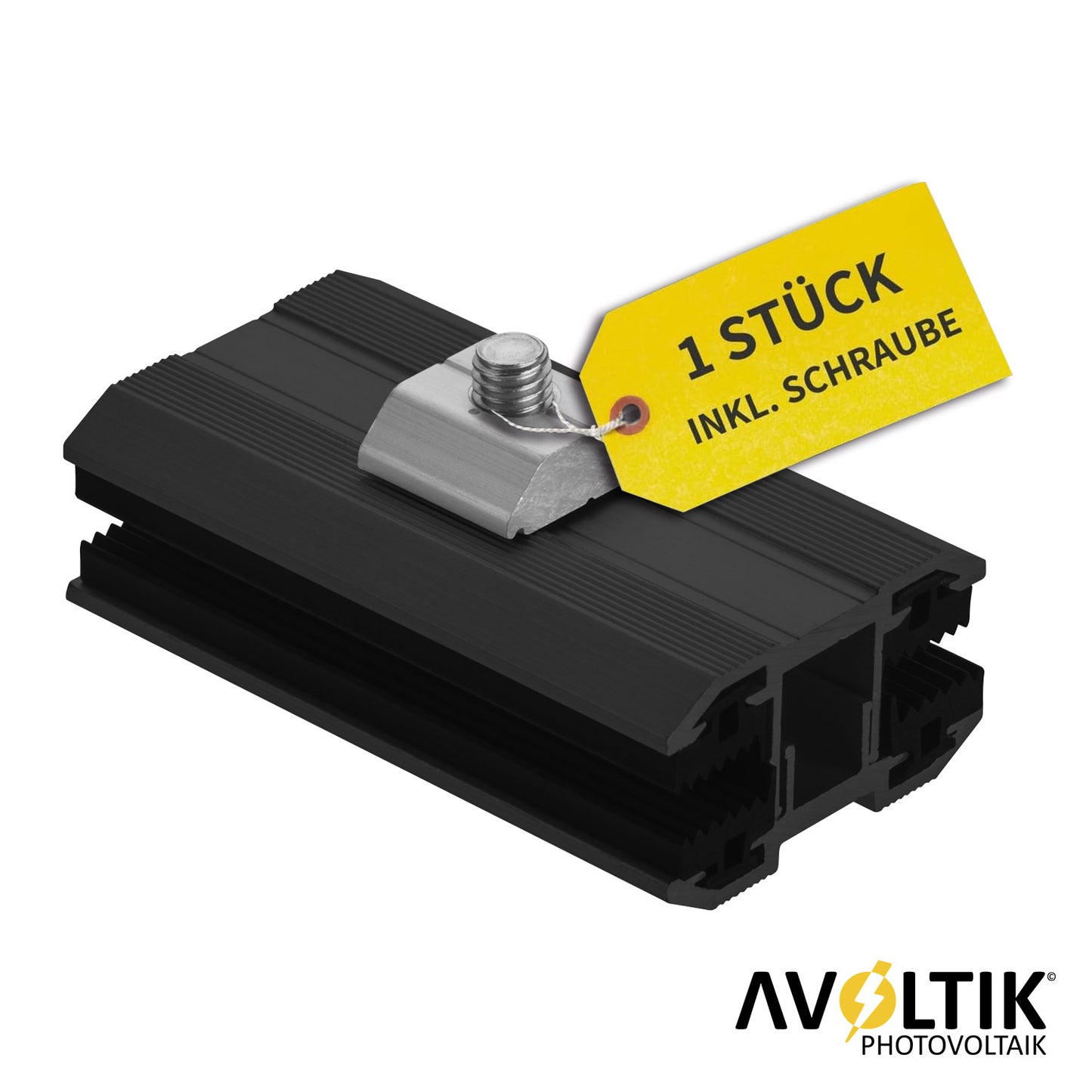 Avoltik Photovoltaik ALU Laminatklemme Mittelklemme für Dünnschichtmodule Schwarz Produktbild