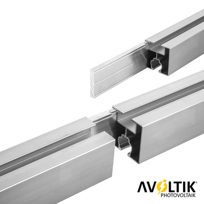 Avoltik  Profilverbinder /Schienenverbinder zum Einschieben für 40x40mm Solar Aluprofil  Anwendungsbeispiel